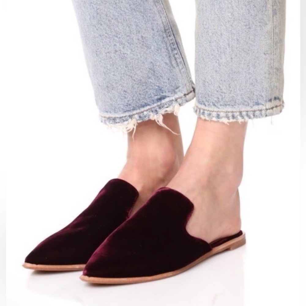 Madewell Women’s Gemma Mule Velvet Purple with Pointed Toe Shoes Size 6